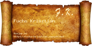 Fuchs Krisztián névjegykártya